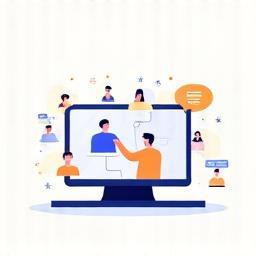 People connecting through a digital interface.