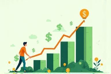 Illustration of financial growth charts.